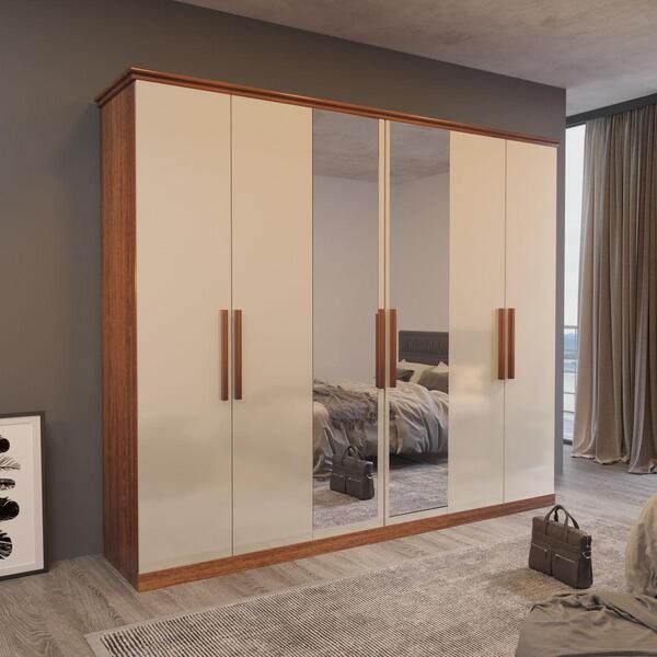 Guarda-roupa Casal Cyrus Com Esp 6 Portas 4 Gav Bom Pastor