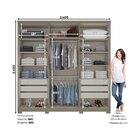 Guarda-Roupa Casal D219 Mango 6 Portas 6 Gavetas Henn