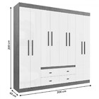 Guarda-roupa Casal Dallas 8 Portas 4 Gavetas Branco - Panoram