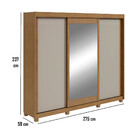 Guarda Roupa Casal Dângelo 3 Portas De Correr Com Espelho E P