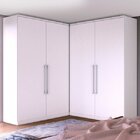 Guarda-roupa Casal De Canto 4 Portas 4 Gavetas Viena Branco A