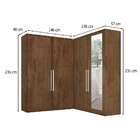 Guarda-roupa Casal De Canto Com Espelho Viena 4 Pt 4 Gv Brauna