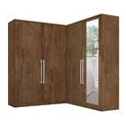 Guarda-roupa Casal De Canto Com Espelho Viena 4 Pt 4 Gv Brauna