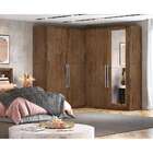 Guarda-roupa Casal De Canto Com Espelho Viena 4 Pt 4 Gv Brauna