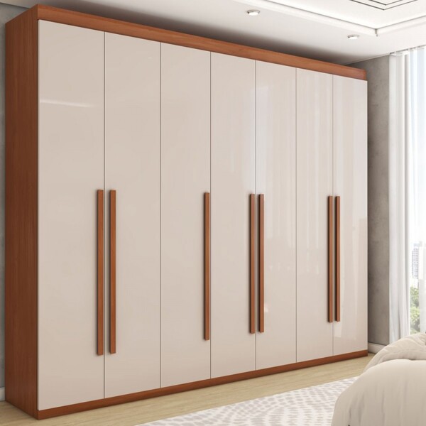 Guarda-roupa Casal Débora 7 Portas 6 Gavetas Cinamomo/off Whi