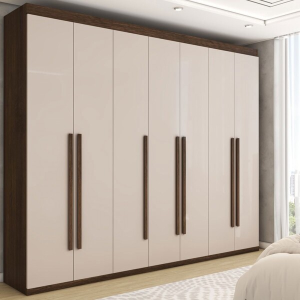Guarda-roupa Casal Débora 7 Portas 6 Gavetas Imbuia/off White