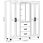 Guarda Roupa Casal Decorativo Gwen Madeira 04 Portas Com Cape