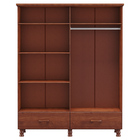 Guarda Roupa Casal Decorativo Gwen Madeira 04 Portas Imbuía G