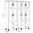 Guarda Roupa Casal Decorativo Gwen Madeira 05 Portas Com Male
