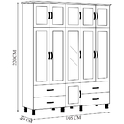 Guarda Roupa Casal Decorativo Gwen Madeira 05 Portas Com Male