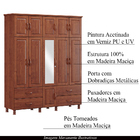 Guarda Roupa Casal Decorativo Gwen Madeira 05 Portas Com Male