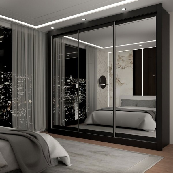 Guarda-roupa Casal Del Plata 3 Portas 4 Gavetas Espelhado Pre