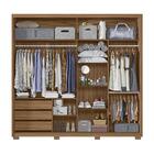 Guarda Roupa Casal Dhara 2 Portas De Correr Com Espelho - Pr