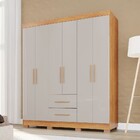 Guarda-roupa Casal Diamante 6 Portas 2 Gavetas Com Pés Cinamo