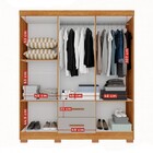 Guarda-roupa Casal Diamante 6 Portas 2 Gavetas Com Pés Cinamo