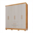 Guarda-roupa Casal Diamante 6 Portas 2 Gavetas Com Pés Cinamo