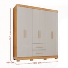 Guarda-roupa Casal Diamante 6 Portas 2 Gavetas Com Pés Cinamo