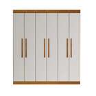 Guarda-roupa Casal Diego 6 Pt Imbuia E Off White
