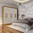 Guarda-roupa Casal Diego 6 Pt Imbuia E Off White