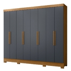 Guarda Roupa Casal Diplomata 8 Portas Freijó Cinza Moval