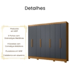 Guarda Roupa Casal Diplomata 8 Portas Freijó Cinza Moval