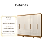 Guarda Roupa Casal Diplomata 8 Portas Freijó Off White Moval