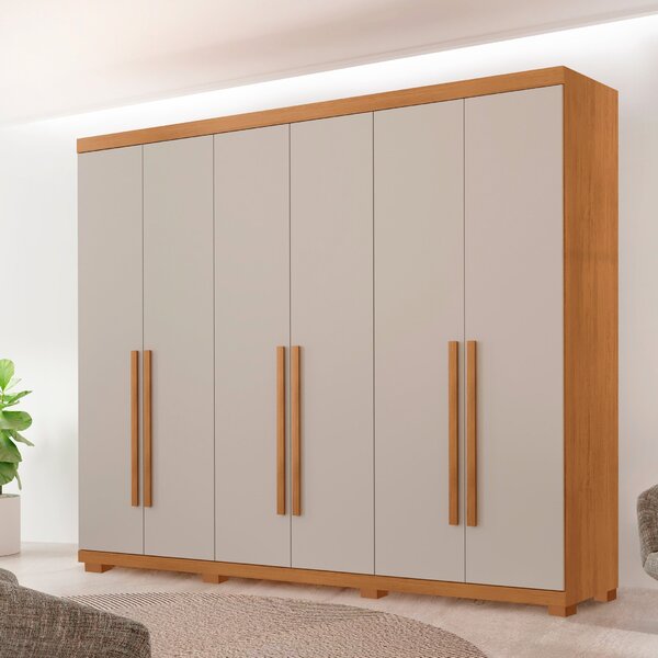 Guarda Roupa Casal Divino 6 Portas 4 Gavetas Com Pés Imbuia/o