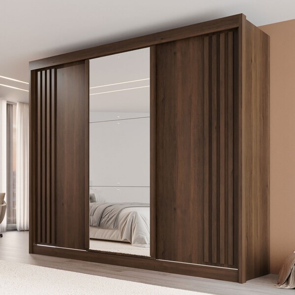 Guarda-roupa Casal Dortmund 3 Portas 4 Gavetas Com Espelho Ri