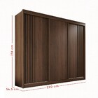 Guarda-roupa Casal Dortmund 3 Portas 4 Gavetas Ripado 100% Md