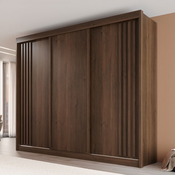 Guarda-roupa Casal Dortmund 3 Portas 4 Gavetas Ripado 100% Md