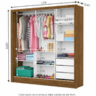 Guarda Roupa Casal Dubai 3 Portas De Correr E 3 Gavetas Cario