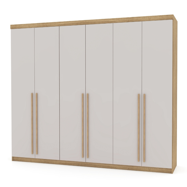 Guarda Roupa Casal Dubai Majestic 6 Portas Nature Fendi Vr