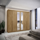 Guarda Roupa Casal Dubai Majestic Com Espelho 6 Portas Nature
