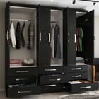 Guarda-roupa Casal Dunas 6 Portas 9 Gavetas Preto - Pnr Móveis