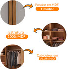Guarda Roupa Casal Dunas Com 8 Portas E 4 Gavetas Moderna