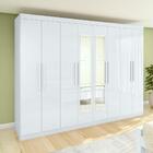 Guarda-roupa Casal Easy Slim 8 Portas Com Espelho Branco