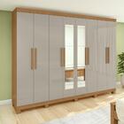 Guarda-roupa Casal Easy Slim 8 Portas Com Espelho E Pés Amend