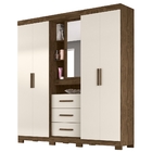 Guarda Roupa Casal Eldorado 5 Portas Castanho Wood Off White