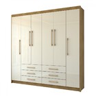 Guarda-roupa Casal Ele E Ela 6 Portas 6 Gavetas Nature/champa