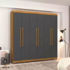 Guarda-roupa Casal Elegance 6 Portas - Vlr Móveis  Nature/ala
