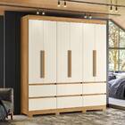 Guarda Roupa Casal Elisa 6 Portas 6 Gavetas Carvalho Off Whit