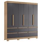 Guarda Roupa Casal Elisa 6 Portas 6 Gavetas Nature Titanium T