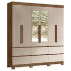 Guarda Roupa Casal Elisa Com Espelho 6 Portas 6 Gavetas Avelã