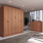 Guarda-roupa Casal Eliza 6 Portas 3 Gavetas Com Cômoda 1 Port