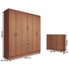 Guarda-roupa Casal Eliza 6 Portas 3 Gavetas Com Cômoda 1 Port