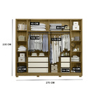 Guarda Roupa Casal Eloá 6 Portas 6 Gavetas Carvalho Grife Off