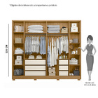 Guarda Roupa Casal Eloá 6 Portas 6 Gavetas Nature Titanium Ta