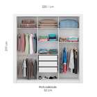 Guarda-roupa Casal Elus Com Espelho 3 Pt 3 Gv Branco E Native