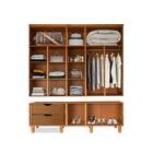 Guarda Roupa Casal Em Madeira Maciça Com Espelho Castanho Mar