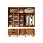 Guarda Roupa Casal Em Madeira Maciça Com Espelho Imbuia Maran